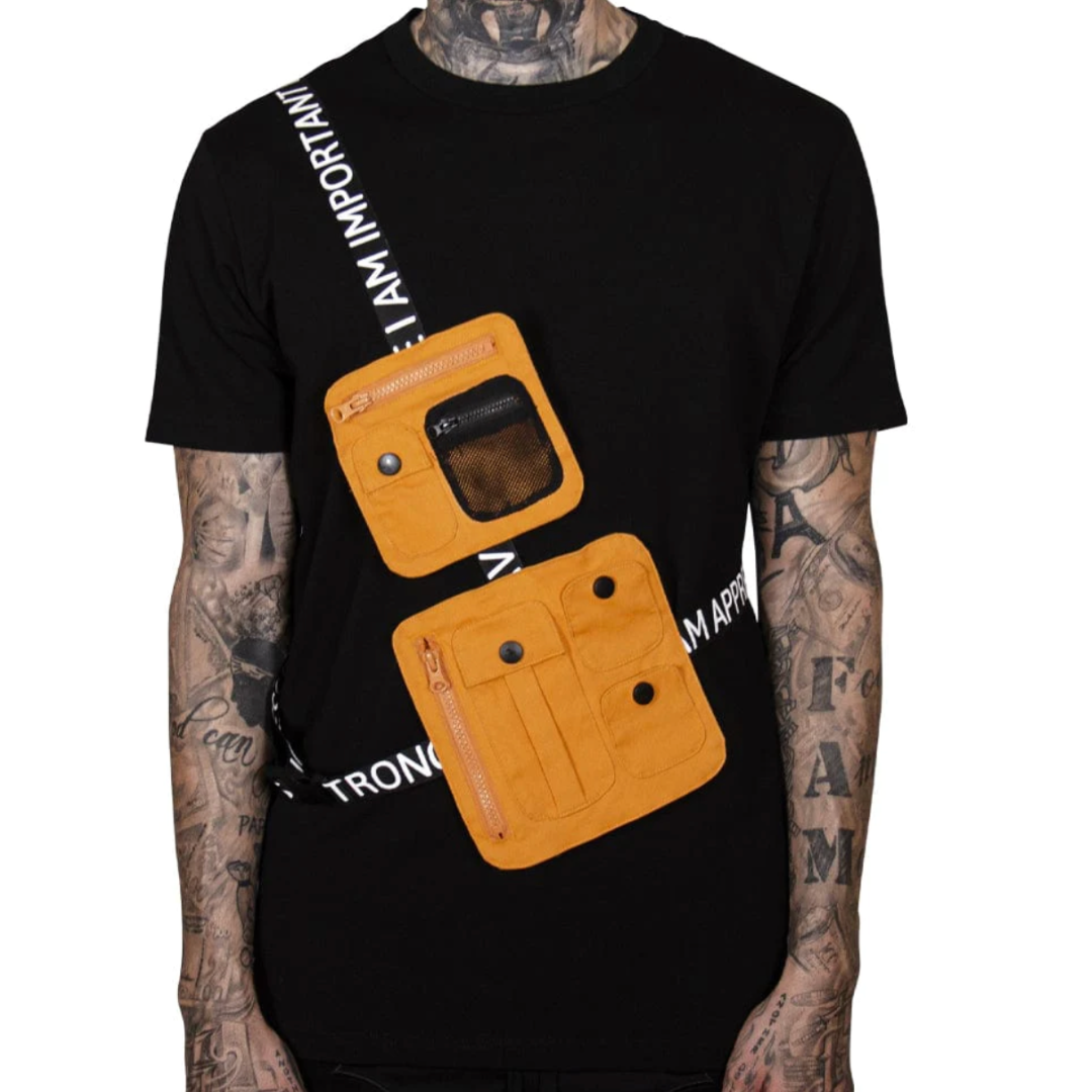 Blossom Utility Side Bag Tee - BLACK – ANYTHING GOES ONLINE