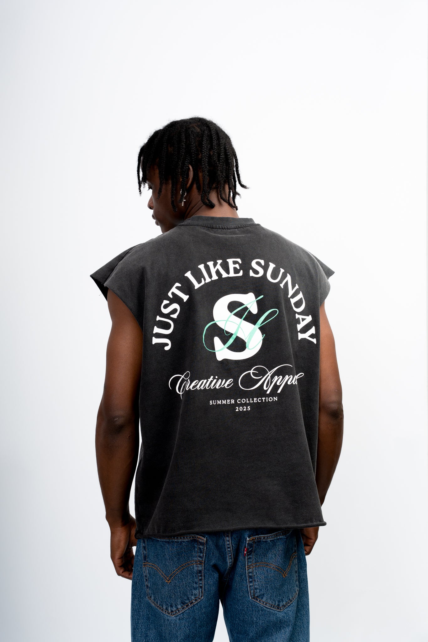 Acid Wash Vest – Charcoal Grey