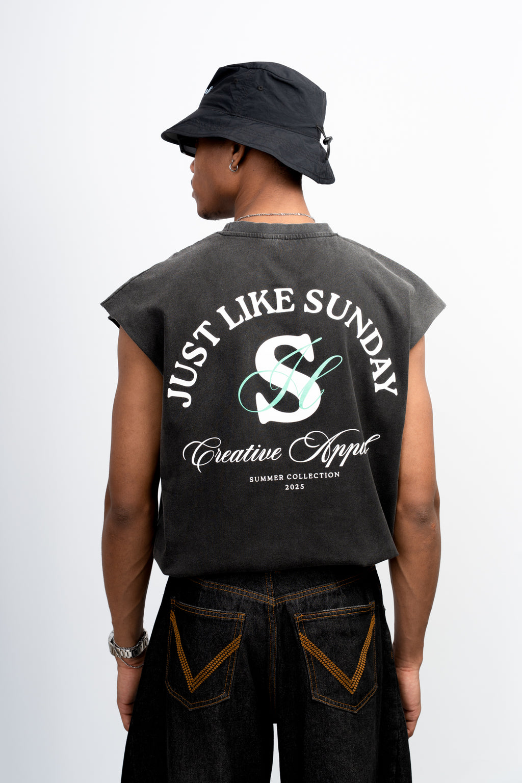 Acid Wash Vest – Charcoal Grey