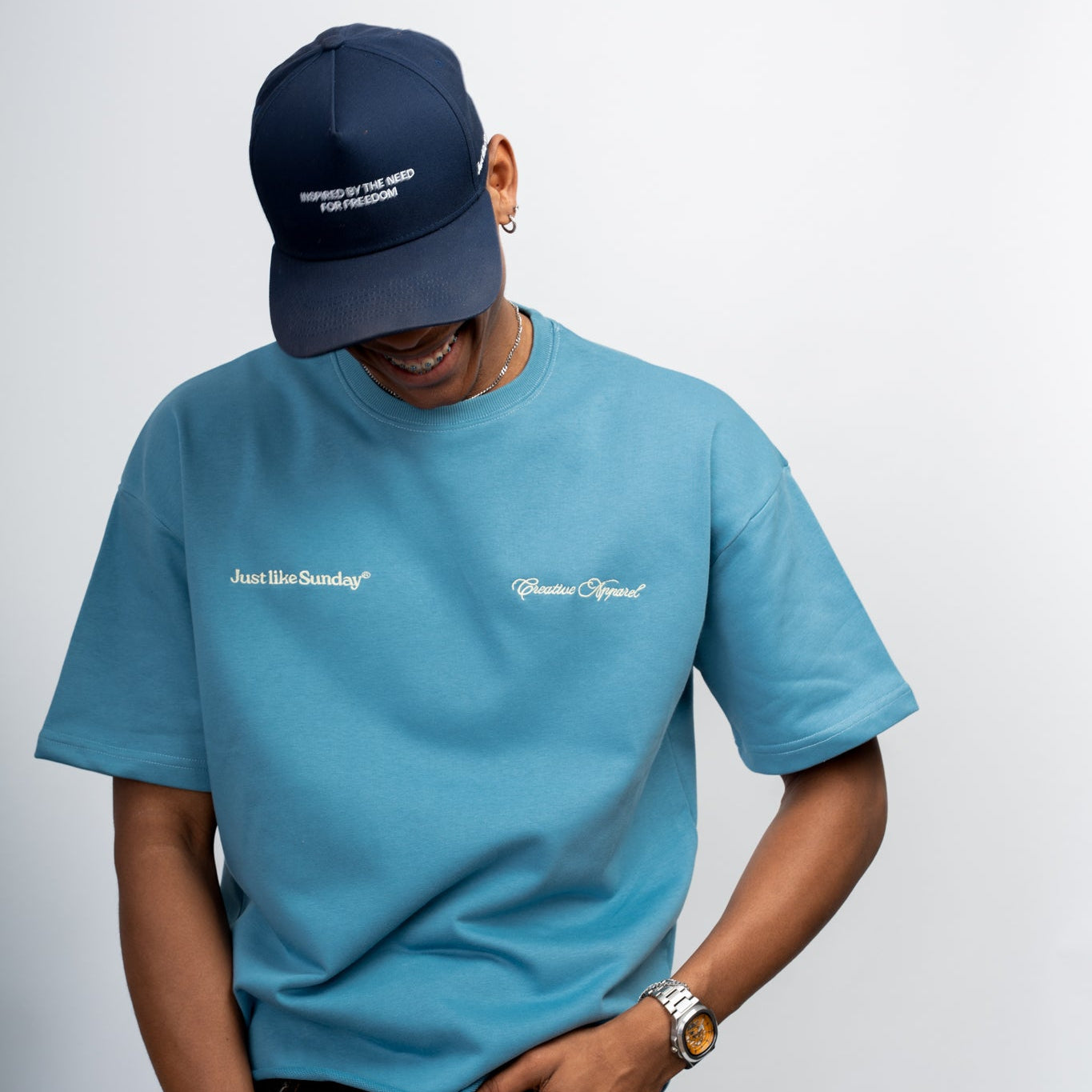 French Terry Summer Tee – Powder Blue