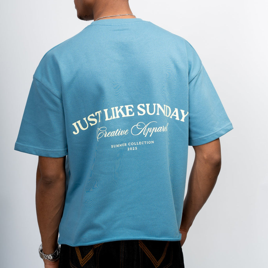 French Terry Summer Tee – Powder Blue