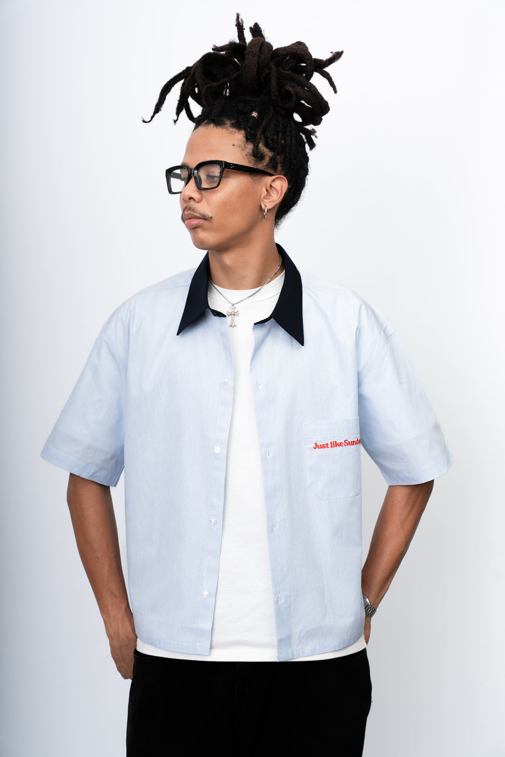 Sunday Best Pinstripe Shirt – Light Blue