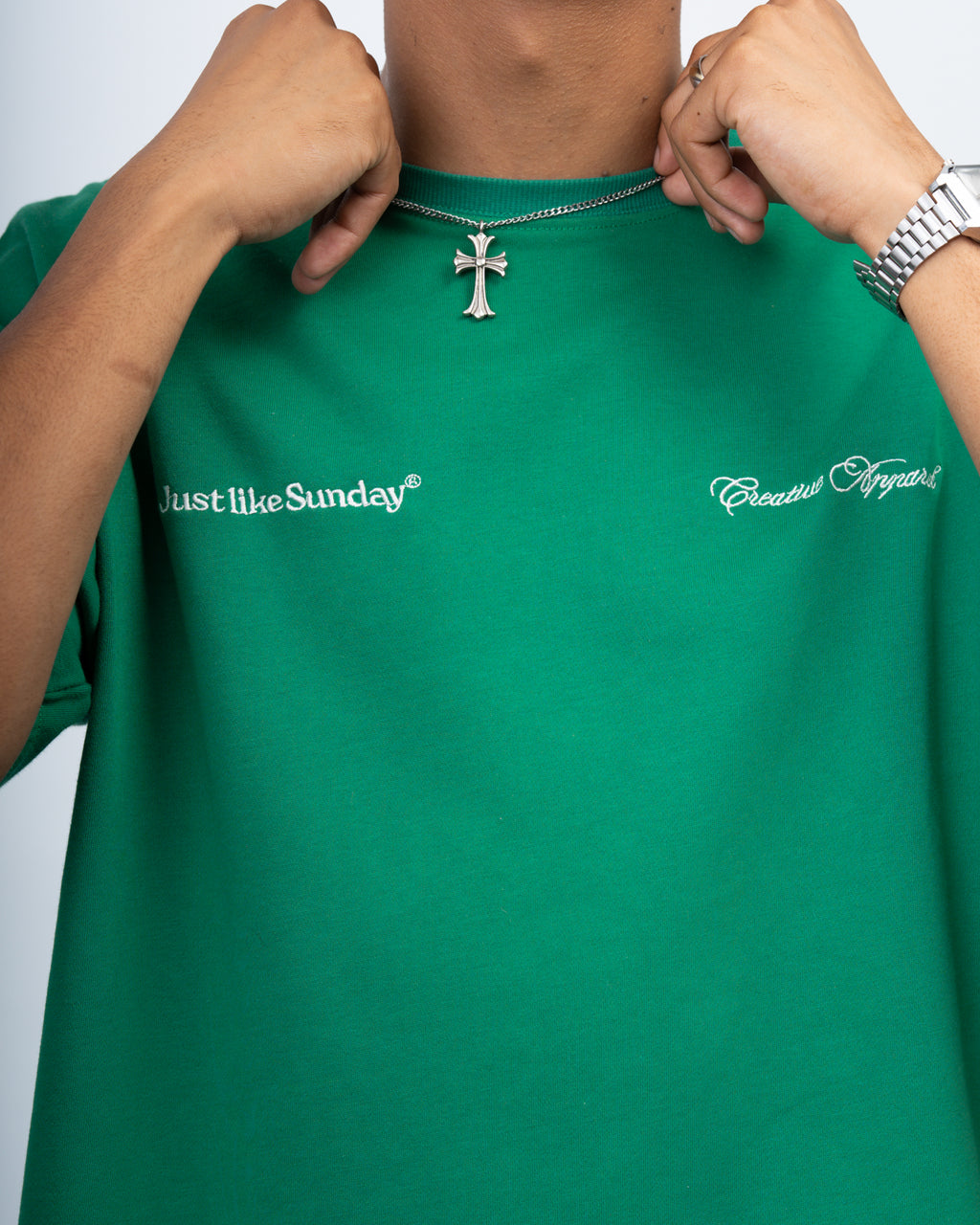 French Terry Summer Tee – Jade Green